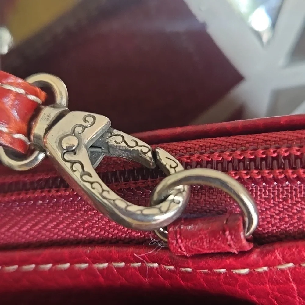 Elegant Brighton Red Leather Crossbody Bag